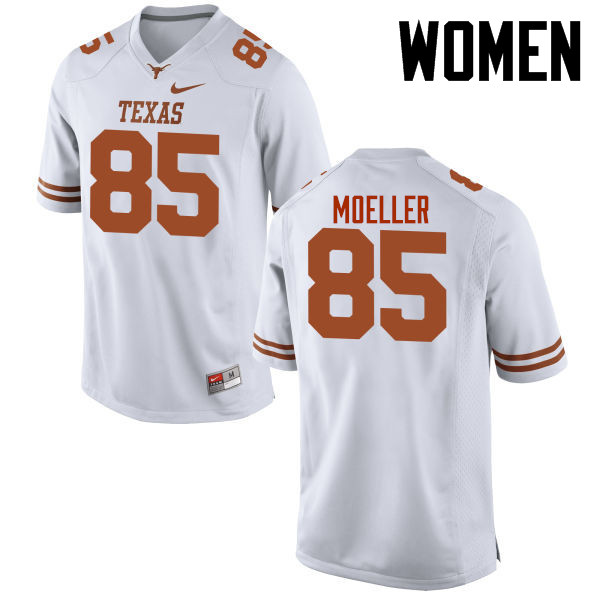 Women #85 Philipp Moeller Texas Longhorns College Football Jerseys-White